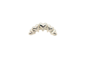 Heart Curve Threadless End Auadore 14k