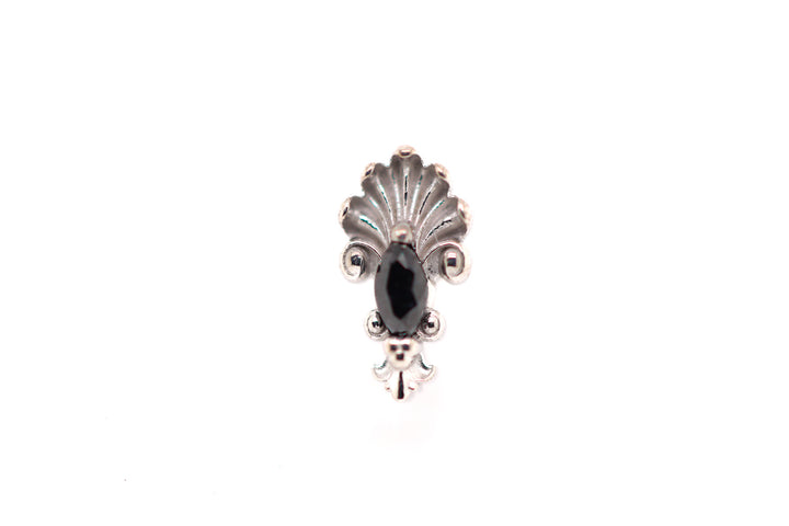 J.G.W. Black Diamond Threadless End 14k (T5) — AuAdore 14k gold threadless end (view 2)