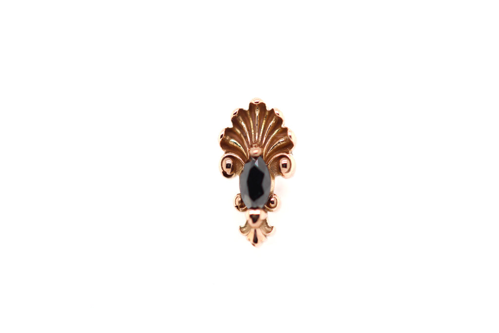 J.G.W. Reverse Black Diamond Threadless End Auadore 14k