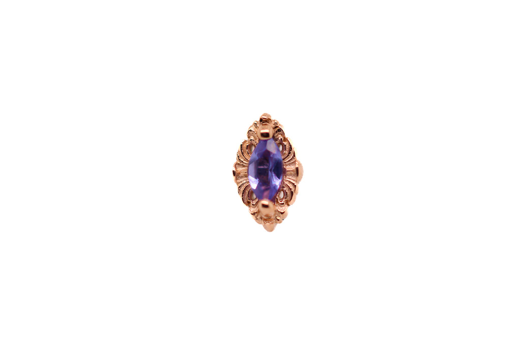 AuAdore Honor Amethyst Threadless End 14k