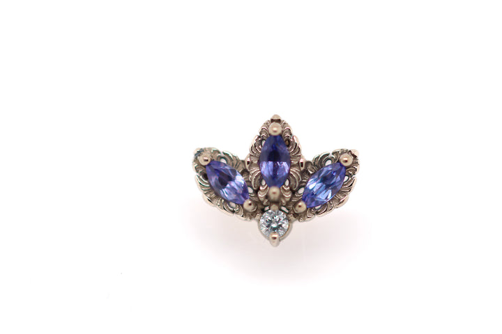 The Vow Tanzanite w/ DIA Threadless End — AuAdore threadless end