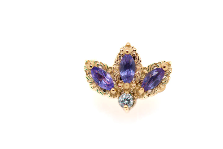 The Vow Tanzanite w/ DIA Threadless End — AuAdore threadless end (view 2)