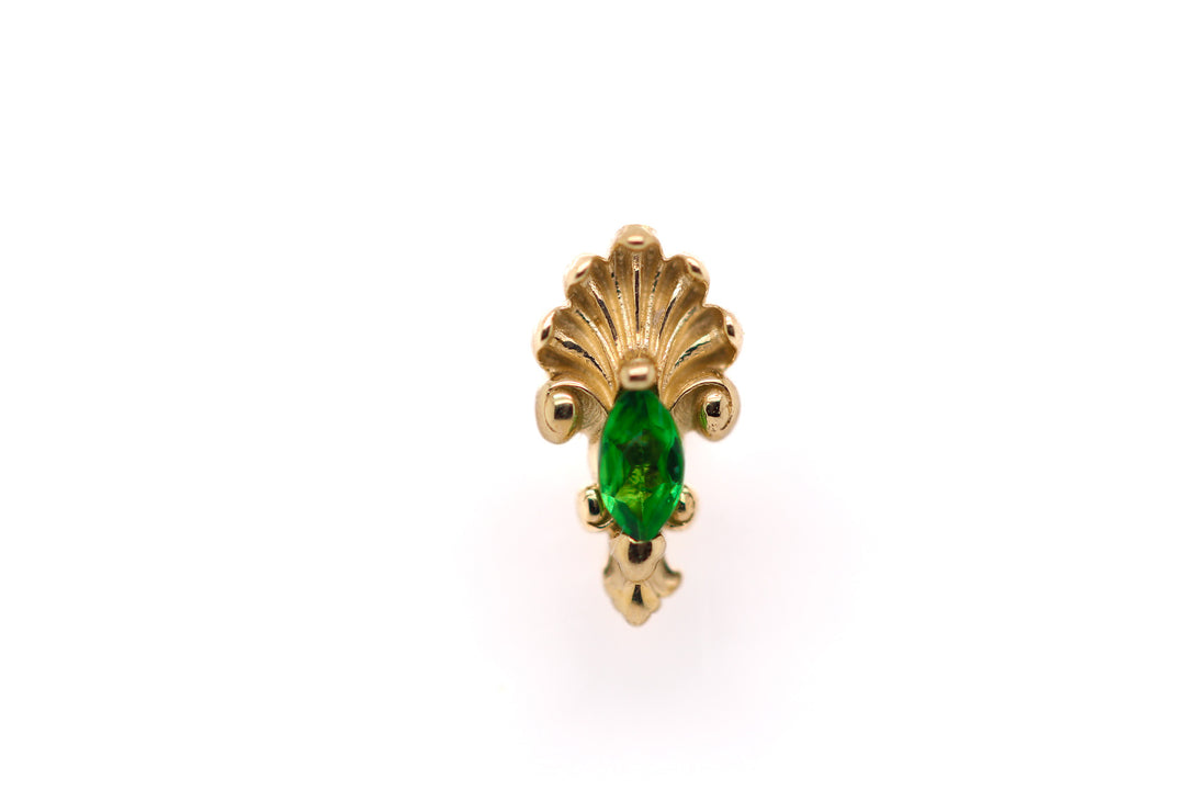 J.G.W. Tsavorite Threadless End 14k (T5) — AuAdore 14k gold threadless end