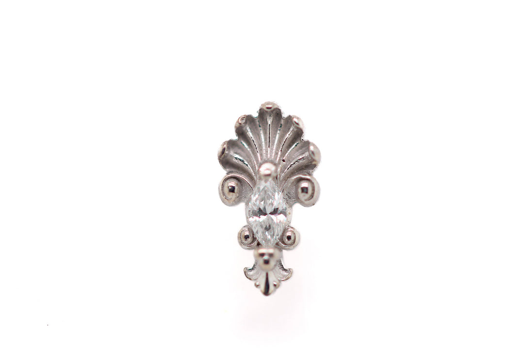 J.G.W. Lab Diamond End 14k (T2) — AuAdore 14k gold body jewelry (view 2)