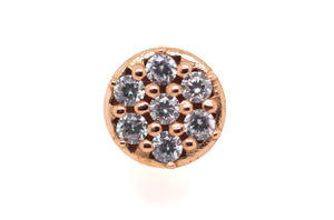 Pave Disc Threadless End Auadore 14k