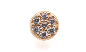 Pave Disc Threadless End Auadore 14k