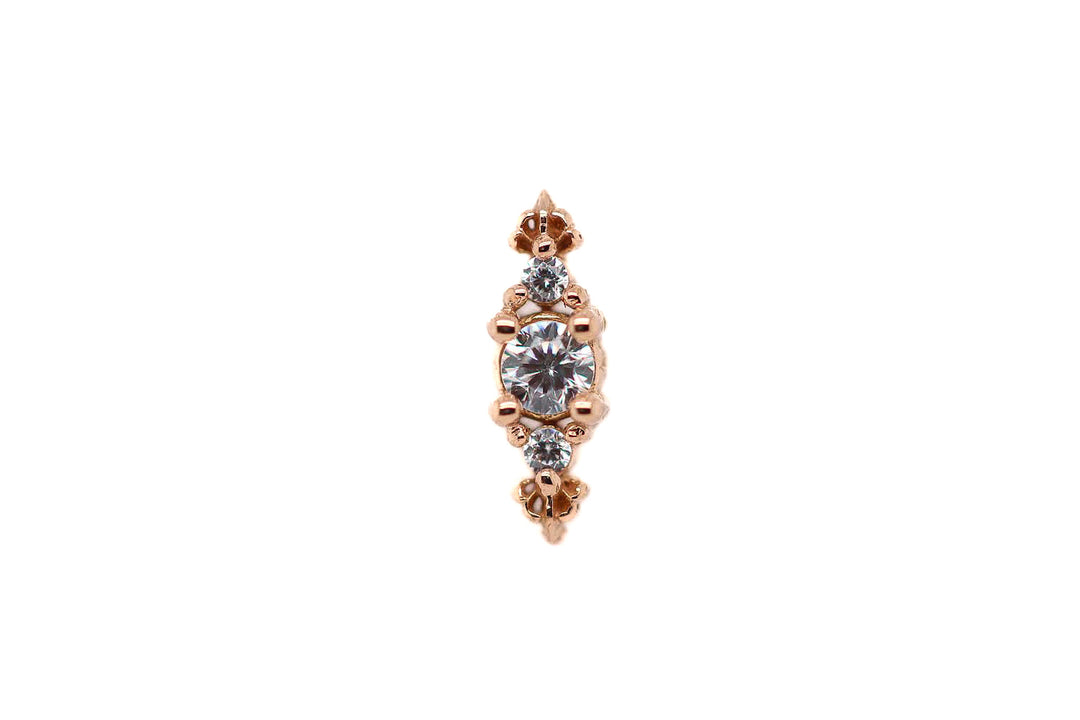 Heiress CZ Threadless End 14k (T11/12/13) — AuAdore 14k gold threadless end