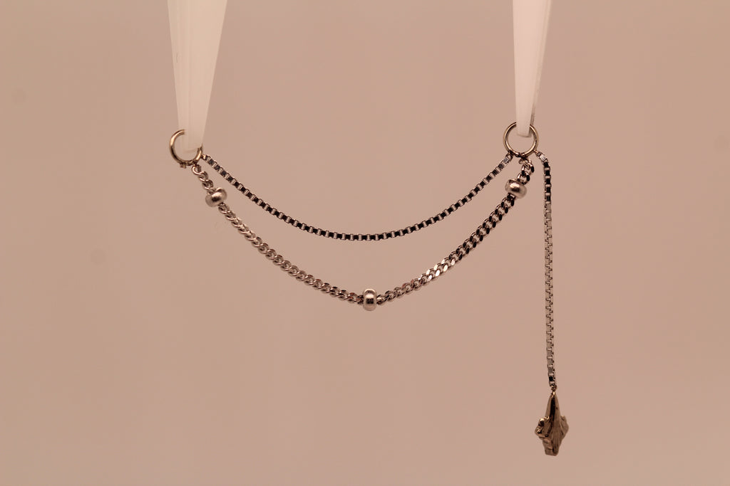 AuAdore Always Double Chain with Pearl Drop