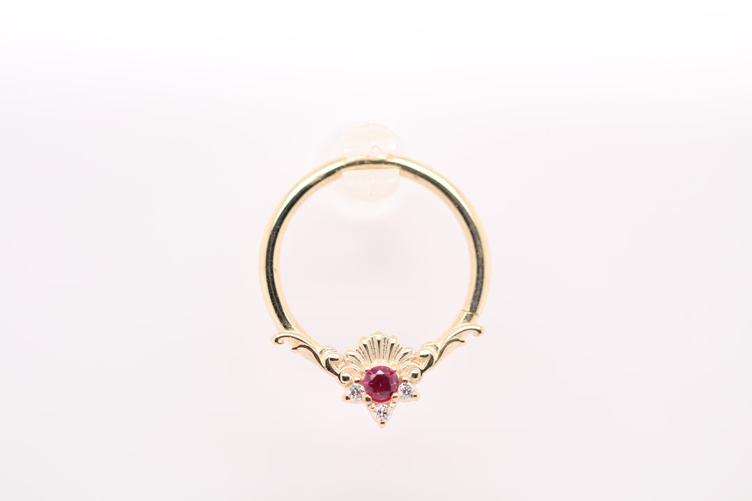 Lennox Lab Ruby and Diamond Ring 16g 14k — AuAdore 14k gold ring