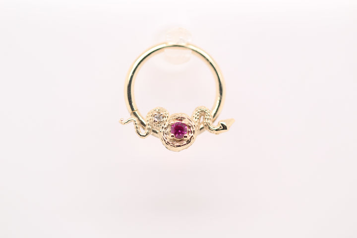 Rebirth Lab Ruby and Diamond Ring 16g 14k — AuAdore 14k gold ring