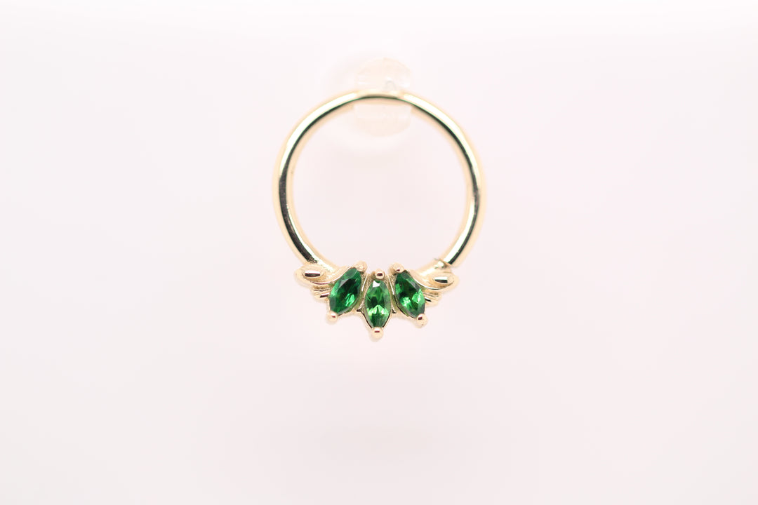 Grandeur Lab Emerald Ring 16g 14k — AuAdore 14k gold ring