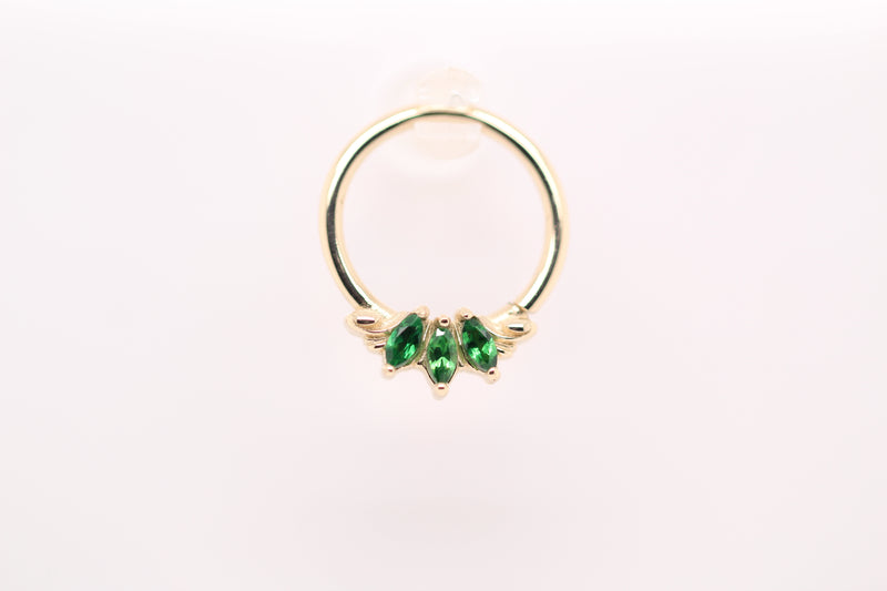 AuAdore 16g 14k Grandeur Lab Emerald Ring