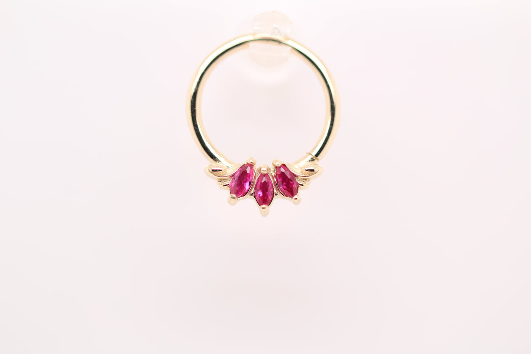 Grandeur Lab Ruby Ring 16g 14k — AuAdore 14k gold ring