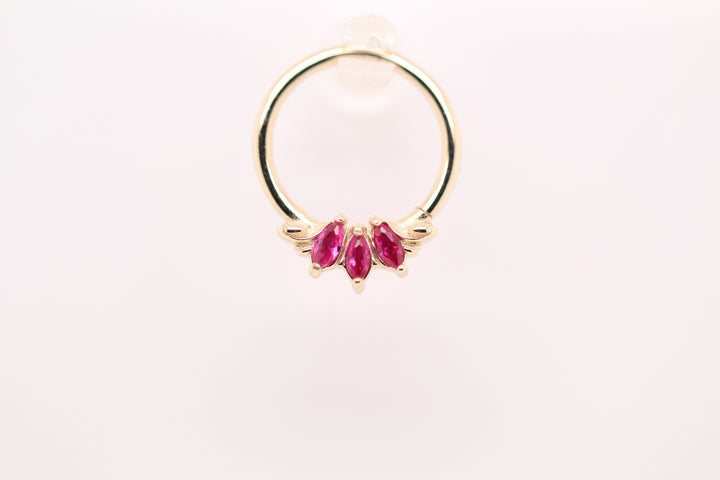 Grandeur Lab Ruby Ring 16g 14k — AuAdore 14k gold ring