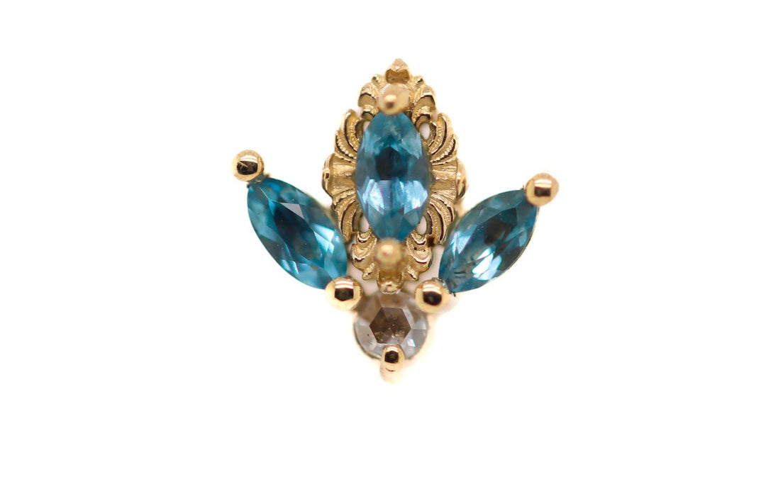 Versailles London Blue Topaz Threadless End — AuAdore threadless end