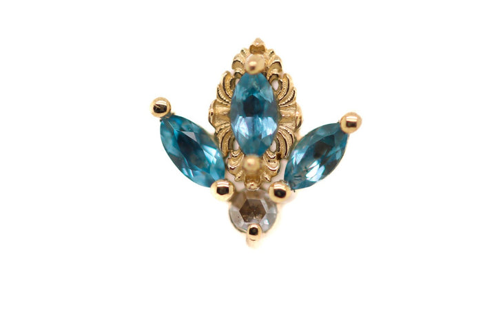Versailles London Blue Topaz Threadless End — AuAdore threadless end