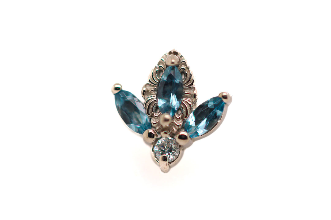 Versailles London Blue Topaz Threadless End — AuAdore threadless end (view 2)