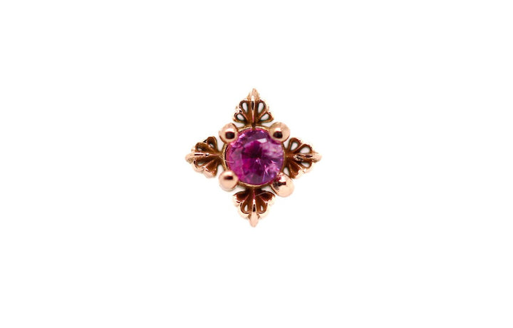 Ophelia CZ Threadless End 14k — AuAdore 14k gold threadless end