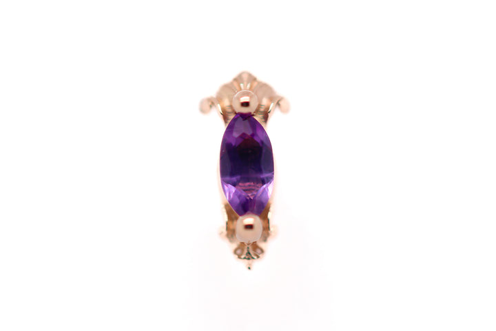 Empress Amethyst Threadless End 14k (T6) — AuAdore 14k gold threadless end (view 2)