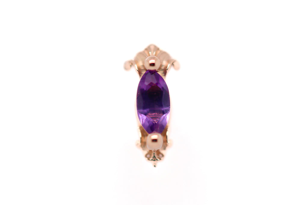 Empress Amethyst Threadless End Auadore 14k