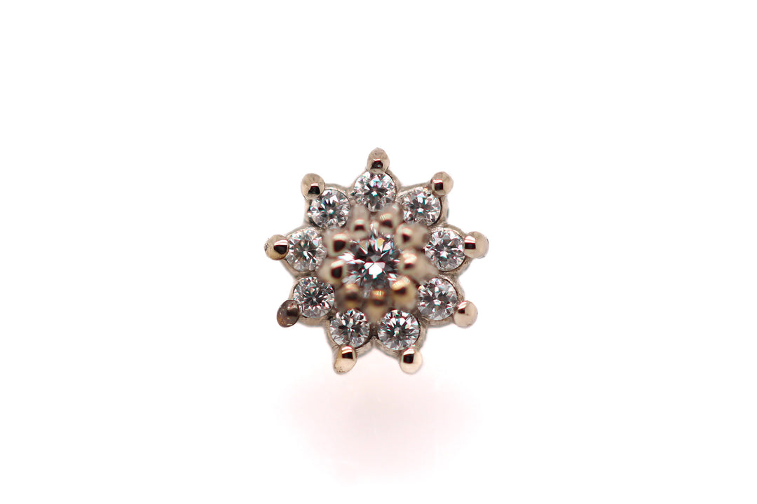 Dahlia CZ Threadless End 14k — AuAdore 14k gold threadless end (view 3)