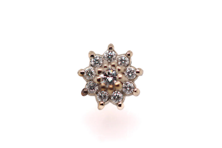 Dahlia Diamond Threadless End 14k — AuAdore 14k gold threadless end (view 3)