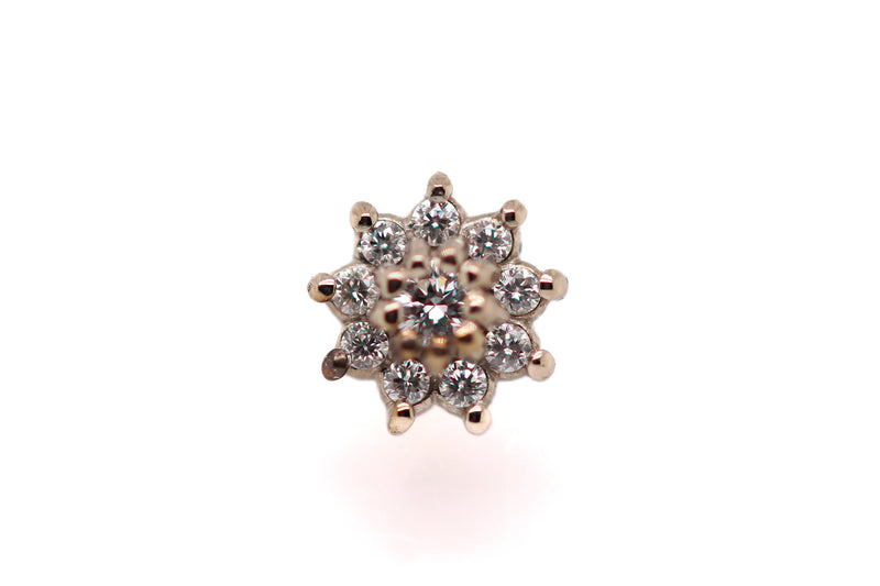 Dahlia Diamond Threadless End Auadore 14k