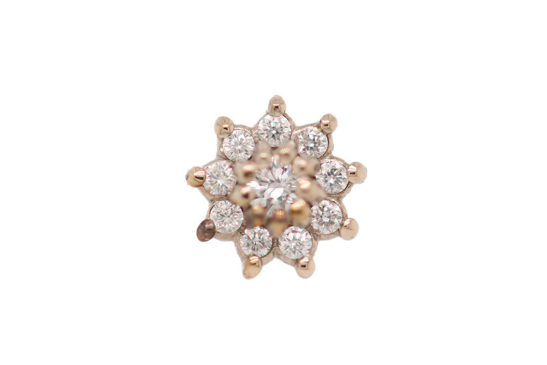 Dahlia CZ Threadless End 14k — AuAdore 14k gold threadless end (view 2)