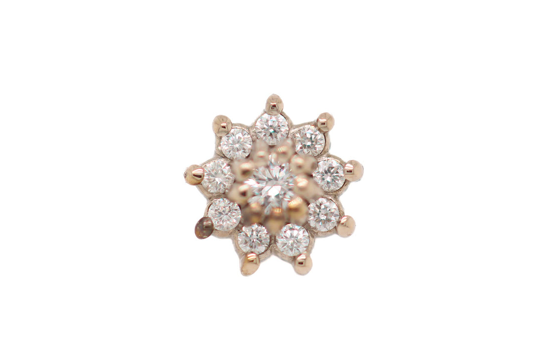 Dahlia Diamond Threadless End 14k — AuAdore 14k gold threadless end (view 2)
