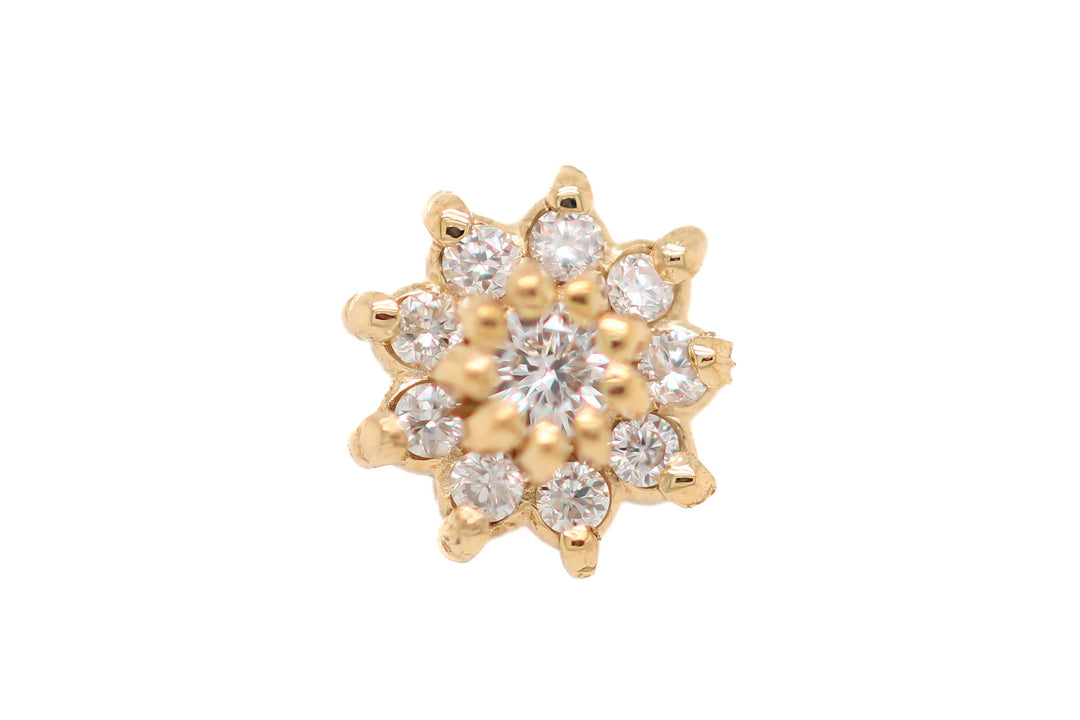 Mini Dahlia Diamond Threadless End 14k — AuAdore 14k gold threadless end