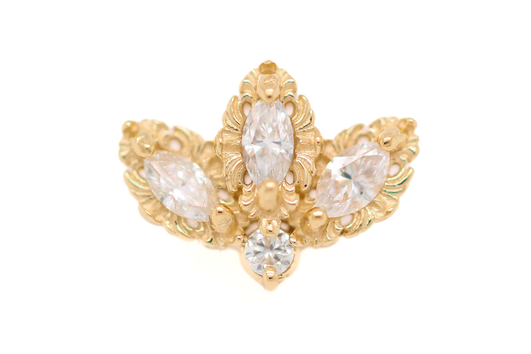 The Vow Cubic Zirconia Threaded End 14k — AuAdore 14k gold threaded end