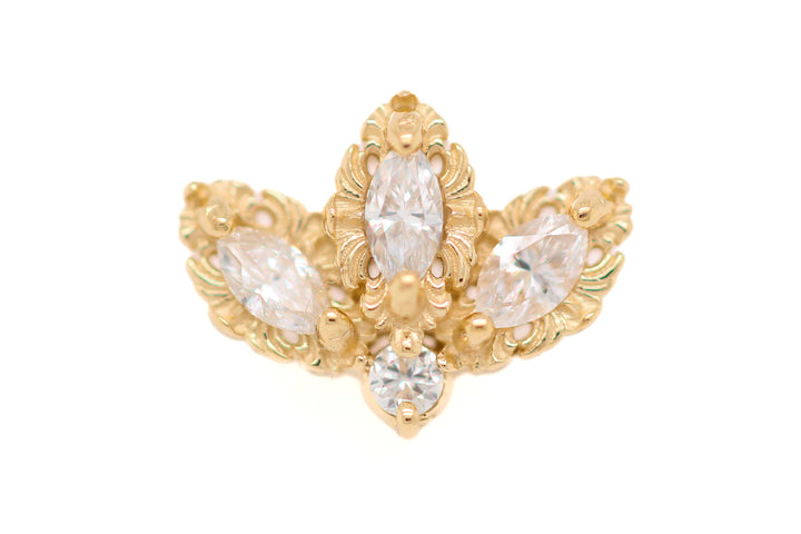 The Vow CZ Threadless End (T15) 14k — AuAdore 14k gold threadless end
