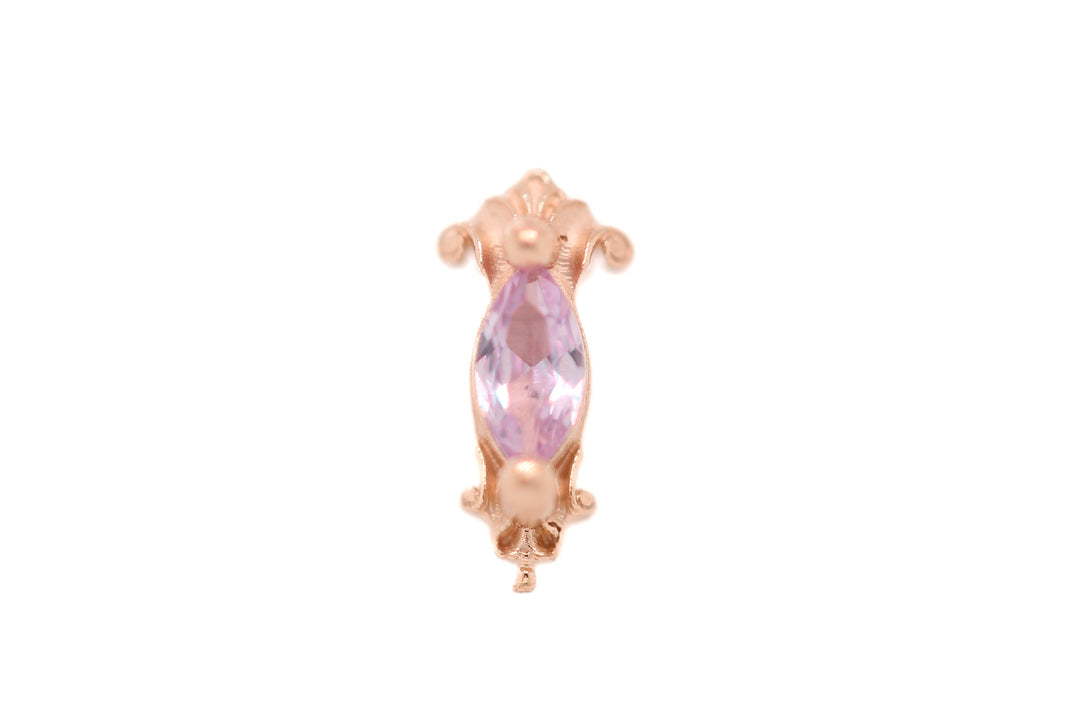 Empress Threadless End CZ 14k — AuAdore 14k gold threadless end