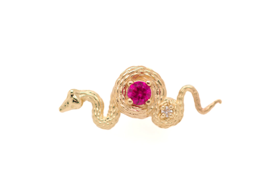 Rebirth Lab Ruby 14G Threaded End 14k — AuAdore 14k gold threaded end