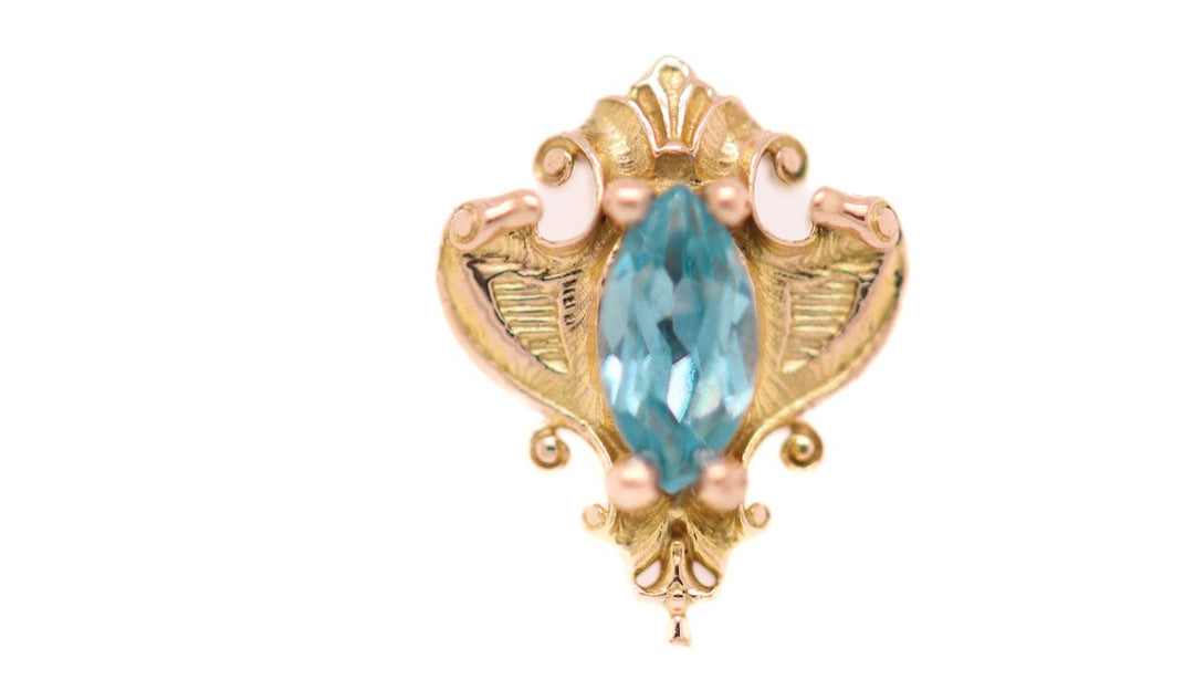 Matriarch CZ Threaded End 14k — AuAdore 14k gold threaded end