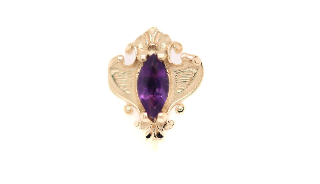 Matriarch Amethyst Threadless End 14k — AuAdore 14k gold threadless end