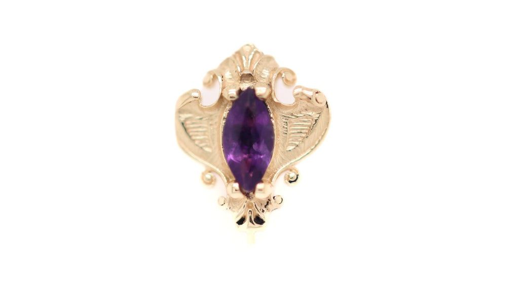 Matriarch Amethyst Threadless End Auadore 14k