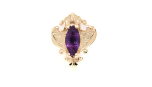 Matriarch Amethyst Threadless End Auadore 14k
