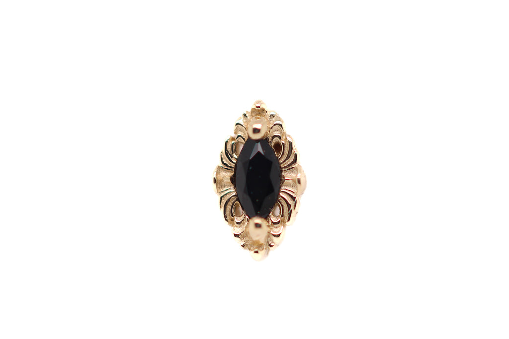 Honor Natural Black Sapphire End Auadore 14k