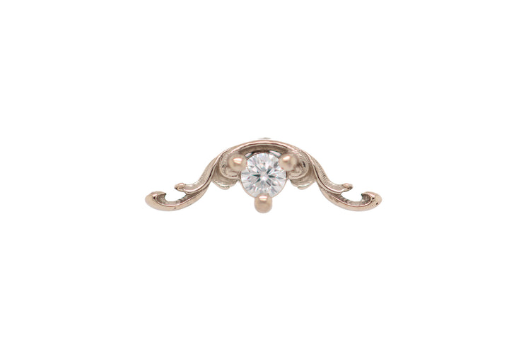 Bishop CZ Threadless End 14k (T15) — AuAdore 14k gold threadless end (view 3)