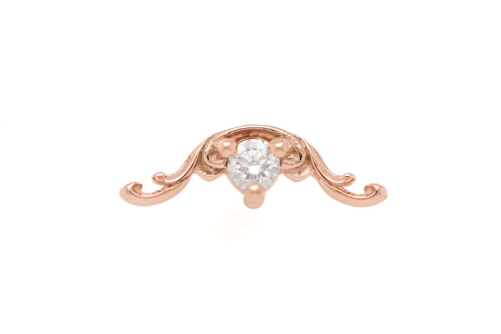Bishop CZ Threadless End 14k (T15) — AuAdore 14k gold threadless end (view 2)