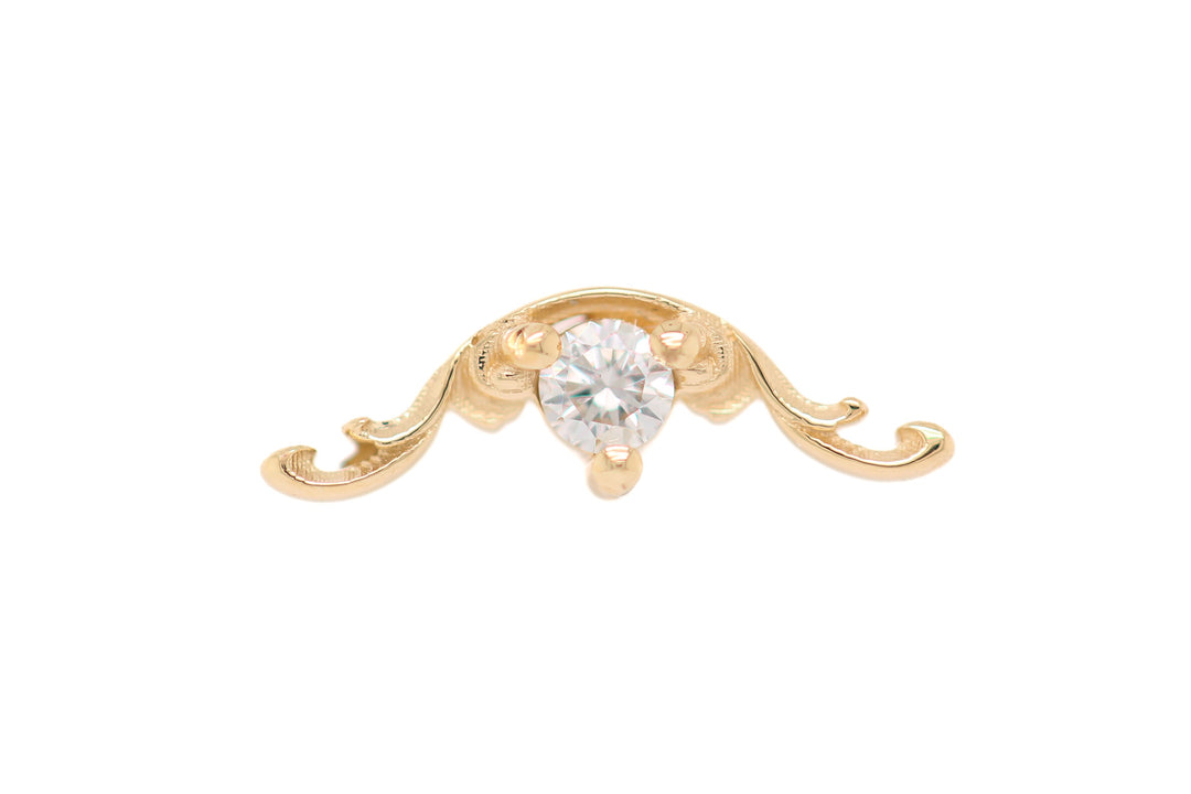 Bishop CZ Threadless End 14k (T15) — AuAdore 14k gold threadless end