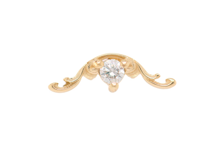 Bishop CZ Threadless End 14k (T15) — AuAdore 14k gold threadless end