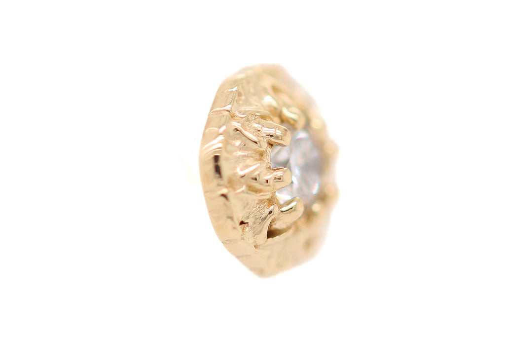 Rome CZ Threadless End Auadore 14k