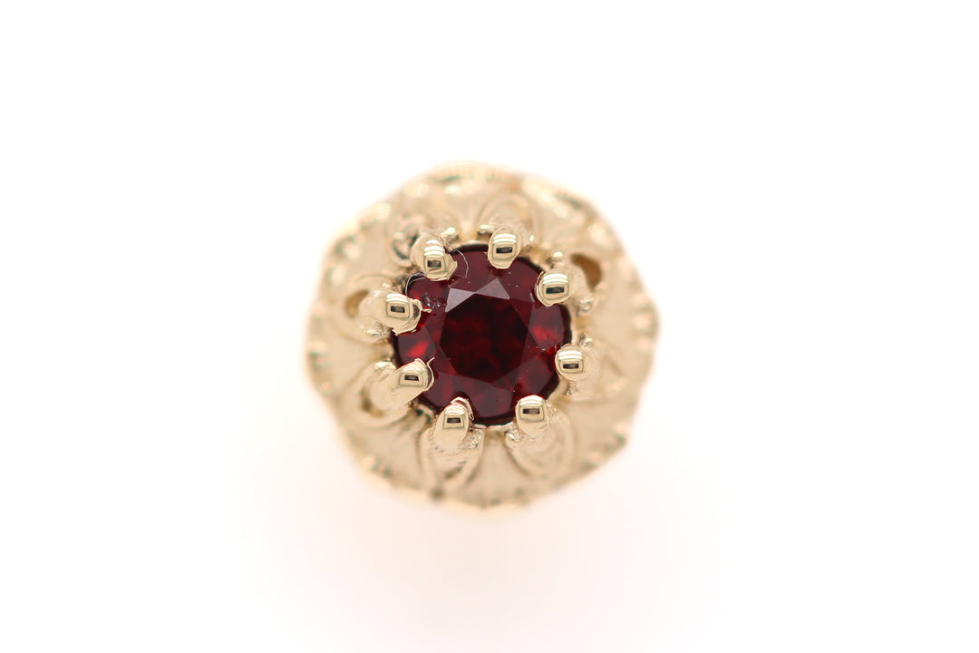 Rome Rhodolite Threadless End 14k — AuAdore 14k gold threadless end