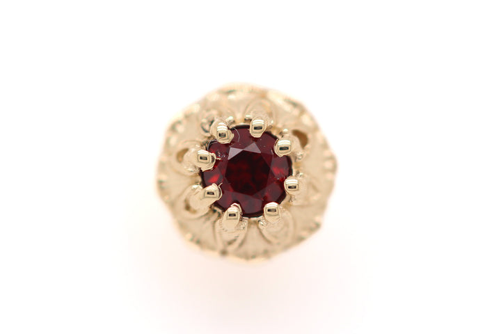 Rome Rhodolite Threadless End 14k — AuAdore 14k gold threadless end