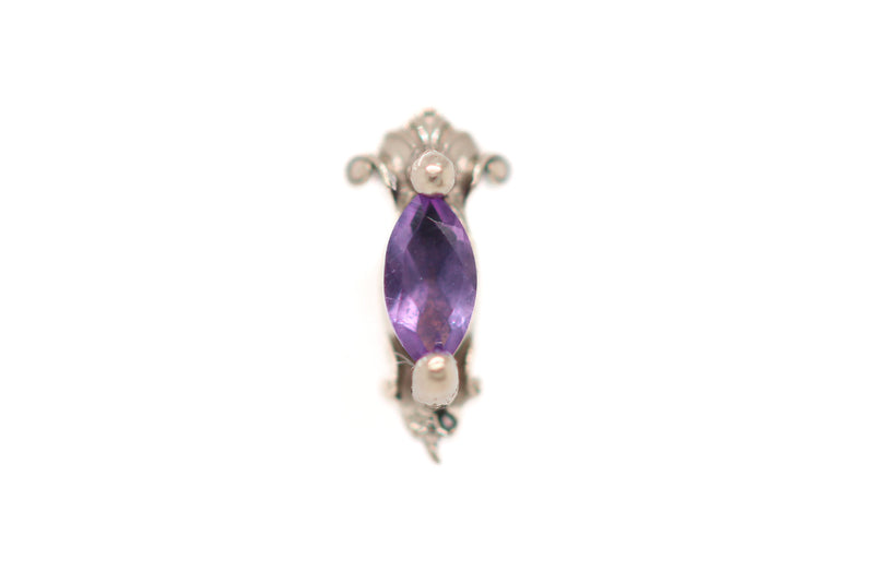 Empress Amethyst Threadless End Auadore 14k