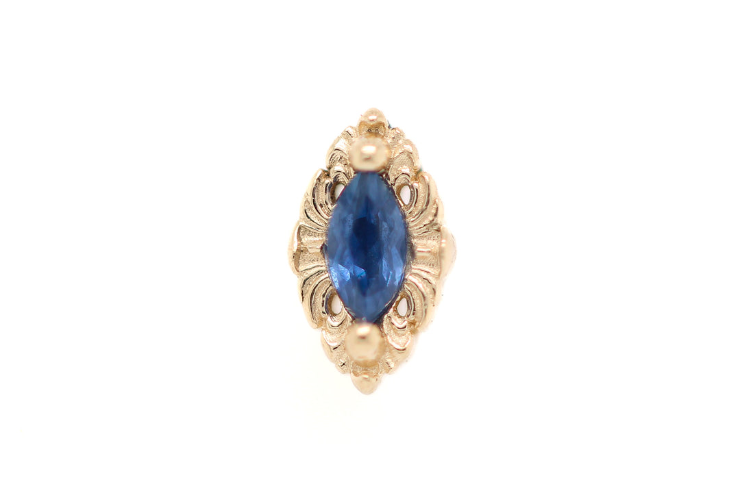 Honor Lab Blue Sapphire Threadless End 14k — AuAdore 14k gold threadless end