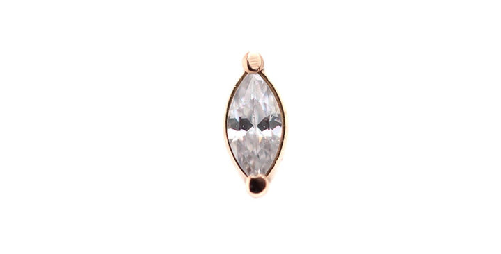 Single Marquise CZ Threadless End (T15) 14k — AuAdore 14k gold threadless end