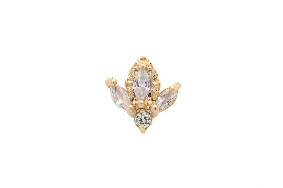 Versailles Lab Diamond End 14k (T2) — AuAdore 14k gold body jewelry